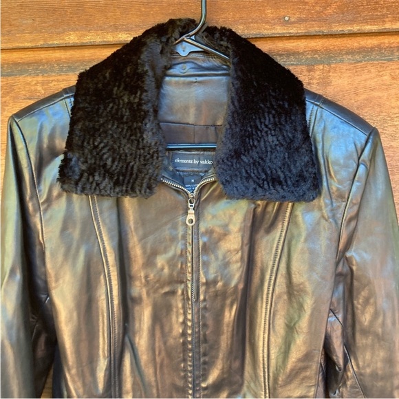 Vakko Elements Designer Vintage Black Leather Jacket - Picture 6 of 14